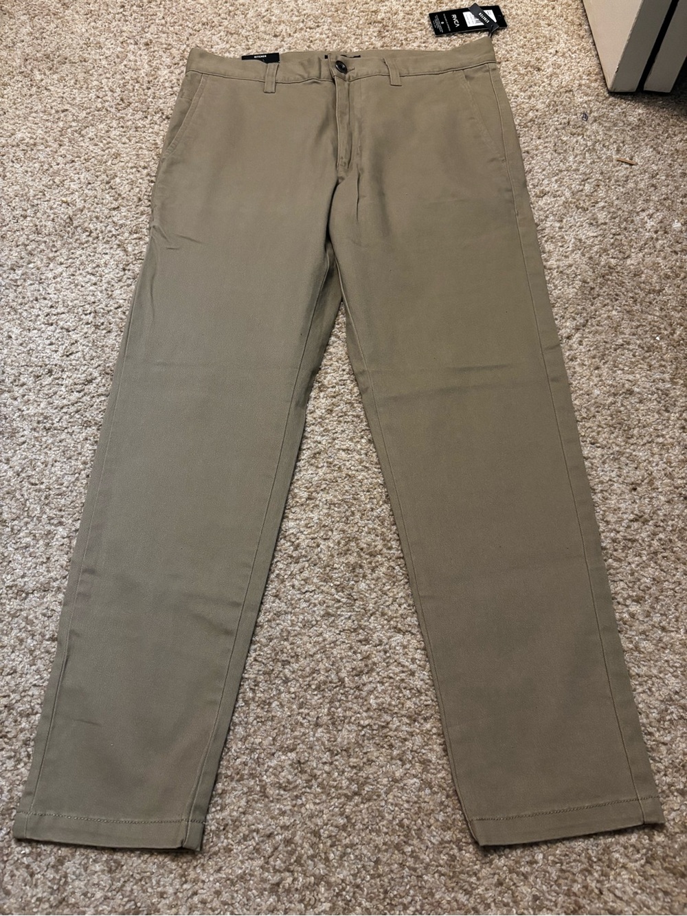 RVCA Men’s Chino Pants in Tan/Olive Green
